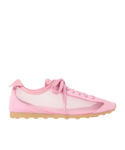 Jacquemus Les Tennis Suede And Leather Trimmed Mesh Sneakers In Pink
