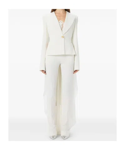 Blumarine Single-breasted Asymmetric-hem Blazer In White