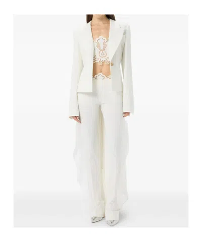 Blumarine Single-breasted Asymmetric-hem Blazer In White