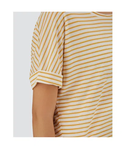 Herno Striped Lyocell Blend T-shirt In Brown
