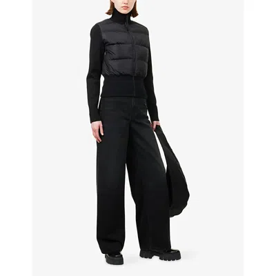 Canada Goose Short Quilted Down Jacket Long Sleeves In Black