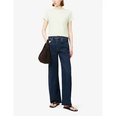 Agolde Blue Arc Jeans With Logo Patch On The Back And Wide Leg In Denim For Women
