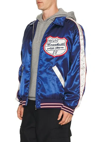 Needles Stadium Jacket Poly Sateen In Blue