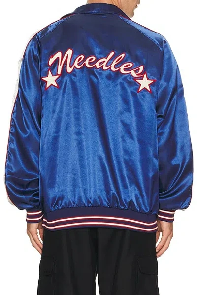 Needles Stadium Jacket Poly Sateen In Blue