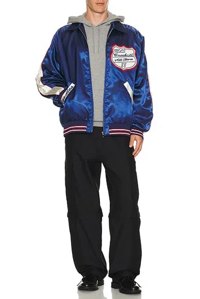 Needles Stadium Jacket Poly Sateen In Blue