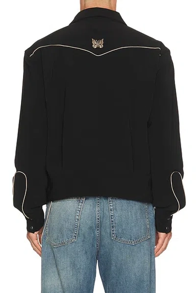 Needles Piping Cowboy Logo-embroidered Woven Jacket In Black