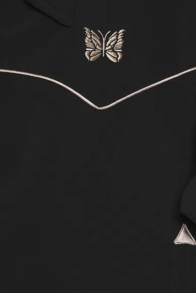 Needles Piping Cowboy Logo-embroidered Woven Jacket In Black