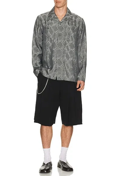 Needles Cowboy One Up Shirt Python Jacquard In Gray
