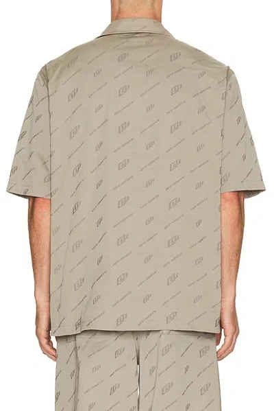 Off-white Monogram-print Short-sleeved Shirt In Brown
