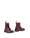 Dr. Martens Anfibi Stringati 1460 Red Smooth In Maroon