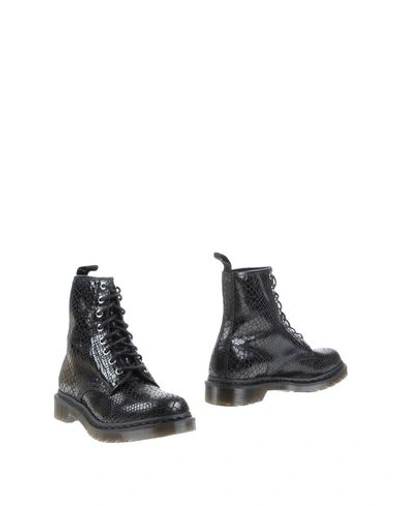 Dr. Martens' Dr Martens Ankle Boots In Suede Leather With Black Python Print In ブラック