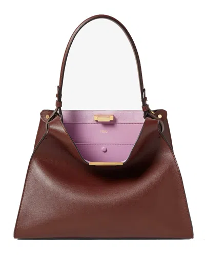 Fendi Brown Way Medium Shoulder Bag In Brown