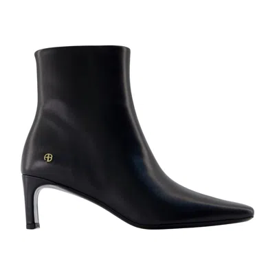 Anine Bing Jayden Square-toe Ankle Boots In Black