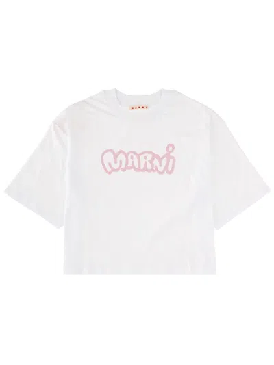 Marni Logo-print T-shirt In White