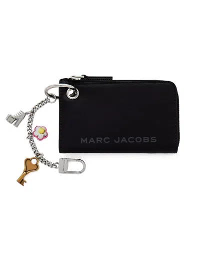 Marc Jacobs Zippered Mini Wallet With Pendant In Black