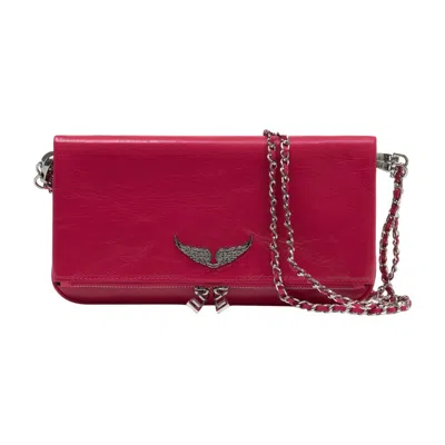Zadig & Voltaire Womens Record Rock Nano Leather Clutch Bag In Black