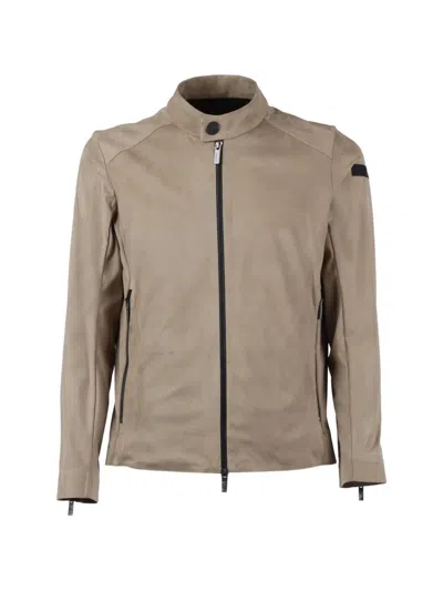 Rrd Suede-effect Stretch Technical Biker Jacket In Neutral