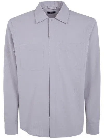 Herno Functional Shirt Jacket Front Pockets Style In Gray