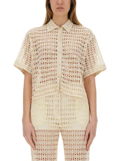 Alysi Macrame Shirt In Neutral