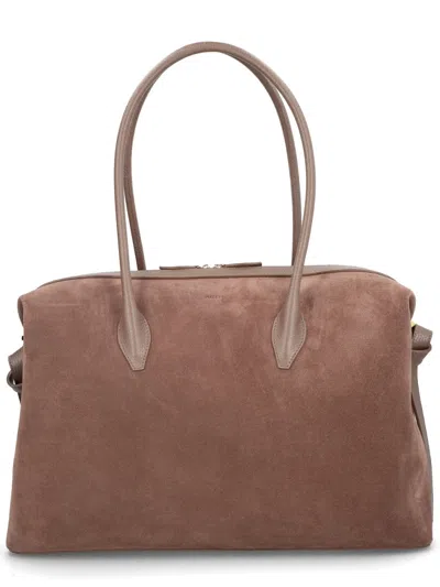 Yuzefi Brioche Large Rectangular Suede Shoulder Bag In Pattern