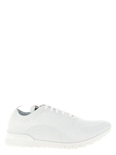 Kiton Fits Mesh Sneakers Rubber Sole Pull Tab In White