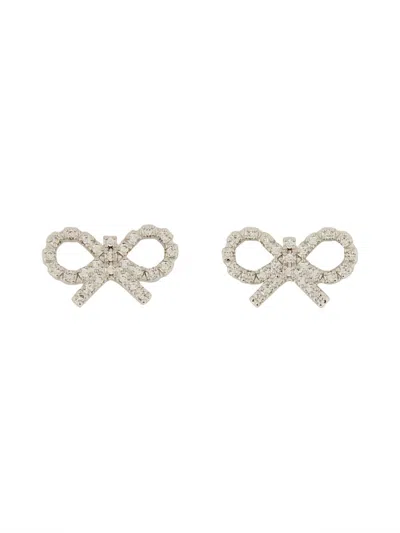 Self-portrait Micro Bow Earrings In Brown