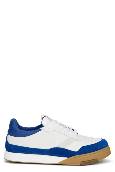 Givenchy Low Profile Sneakers Rubber Sole Suede Panels In White
