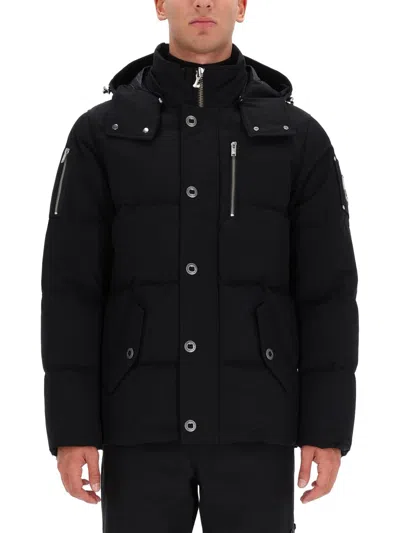 Moose Knuckles High-collar Padded Jacket With Detachable Hood And Adjustable Cuffs In Black