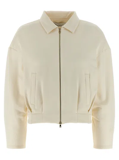 Max Mara Argenta Silk And Cotton Sweatshirt In White