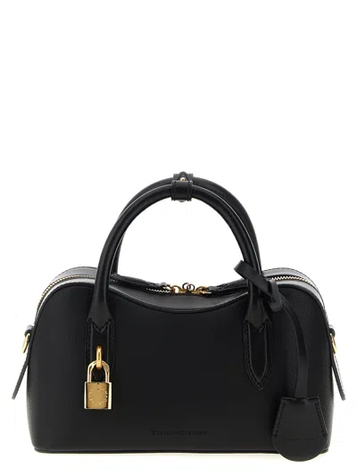 Stella Mccartney Ryder Black Small Handbag With Two Top Handles And Front Padlock Detail With Logo In Ecoleather Woma