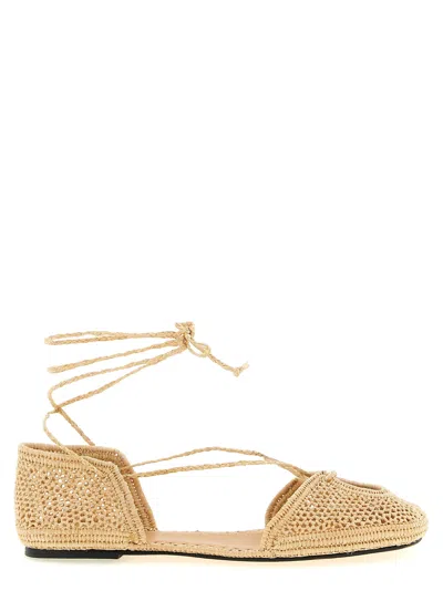 Odissi Lima Rafia Espadrilles In Gold