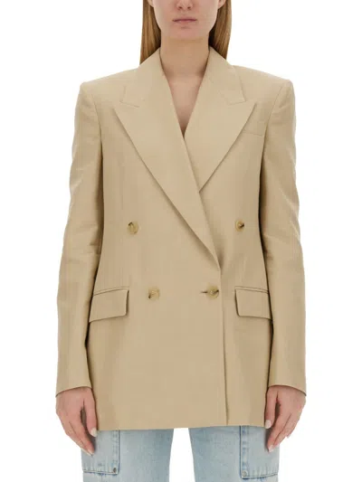 Stella Mccartney Stella Mc Cartney Beige Viscose Double Breasted Jacket