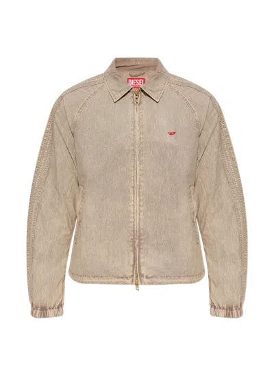 Diesel Zip Jacket In Brown