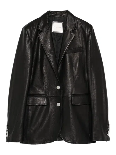 Tagliatore Textured Jacket Buttoned Cuffs Front Pockets In Black