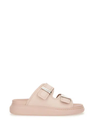 Alexander Mcqueen Pink Rubber Hybrid Slippers   Pink  Donna 40 In Tea Rose/silver