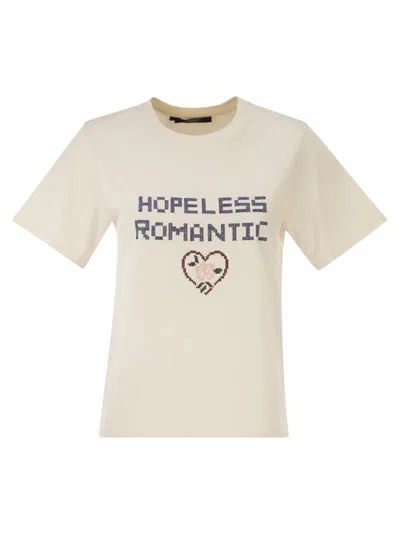 Weekend Max Mara Weekend Maxmara Wkdwest Cotton T Shirt With Print And Embroidery In White