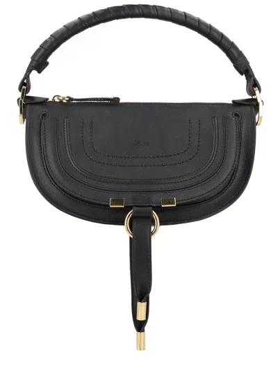 Chloé Mini Marcie Shoulder Bag In Soft Leather In Black