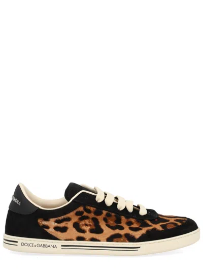 Dolce & Gabbana Saint Tropez Leo-print Light Sneakers In Multi