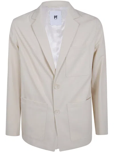 Pt01 Single Breasted Jacket In Neutral