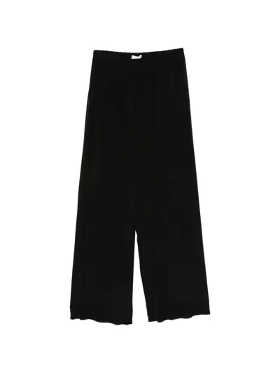 Alysi Silk Drawstring Wide-leg In Black