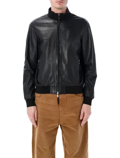 Sword 6.6.44 Sword Zip-fastening Leather Jacket In Black