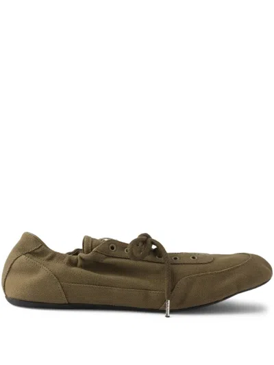 Prada Vintage-finished Canvas Sneakers For Women