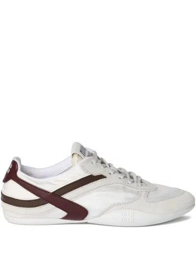 Miu Miu Women Two-tone Tech Fabric And Suede Gymnasium Sneakers