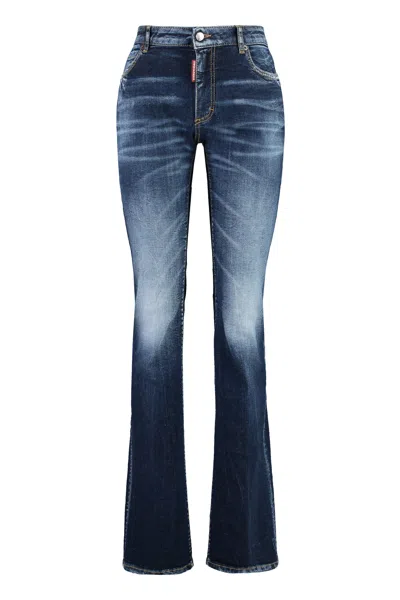 Dsquared2 Blue Flared High Rise Jeans
