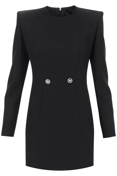 Versace Hourglass Grain-de-poudre Minidress In Black