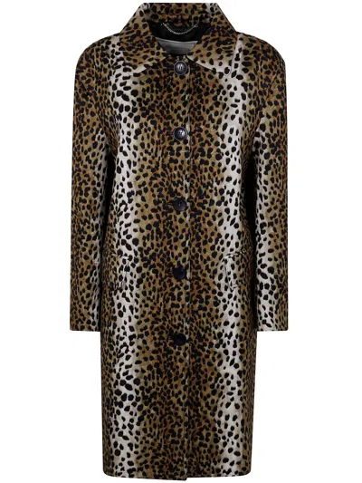 Blumarine Jacquard Prnt Coat In Purple