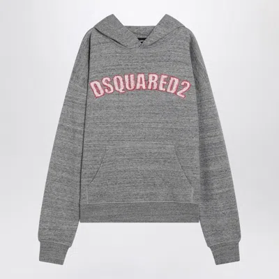 Dsquared2 Grey Cotton Sweatshirt With Logo In Gray