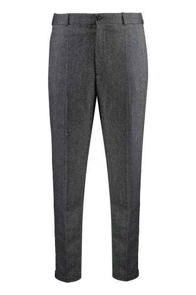 Moncler Wool Blend Trousers In Gray