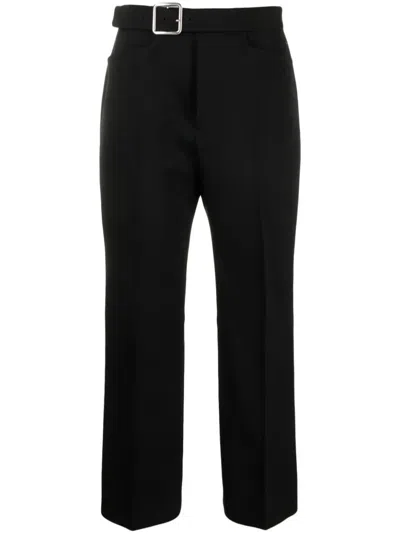 Jil Sander Black Wool Flared Pant In Black