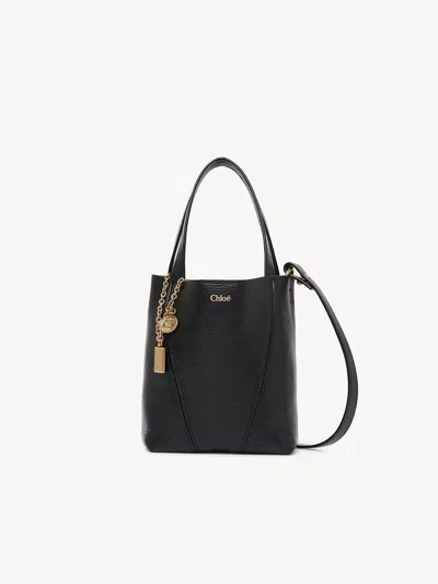 Chloé Borsa Shopping Spin Piccola In Pelle Nera Donna In Black